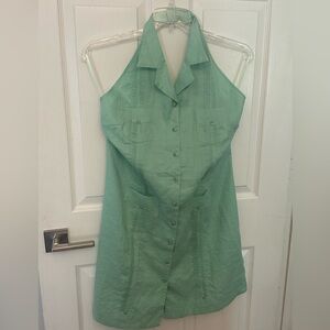 NWT Guayabera Dress Halter Neck Mint Green